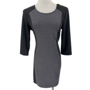 MARC New York Womens Colorblock Sheath Dress Size Medium Gray Black 3/4 Sleeve